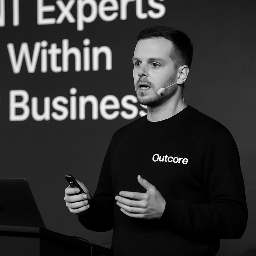 Outcore expert speaks at a conference